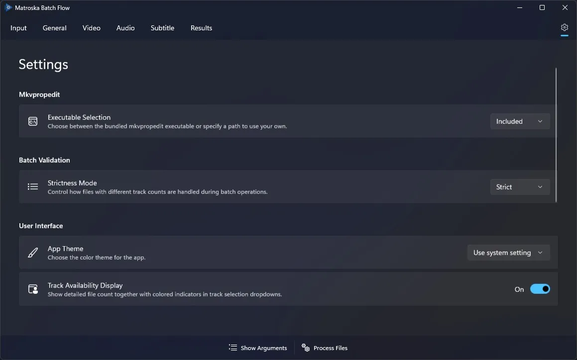 Settings Page: Customize application preferences